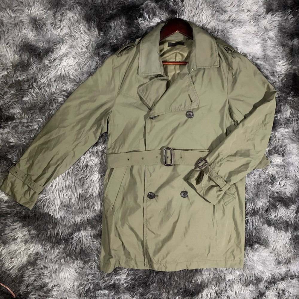 UNIQLO - Olive Green Light Trench Coat with Belt